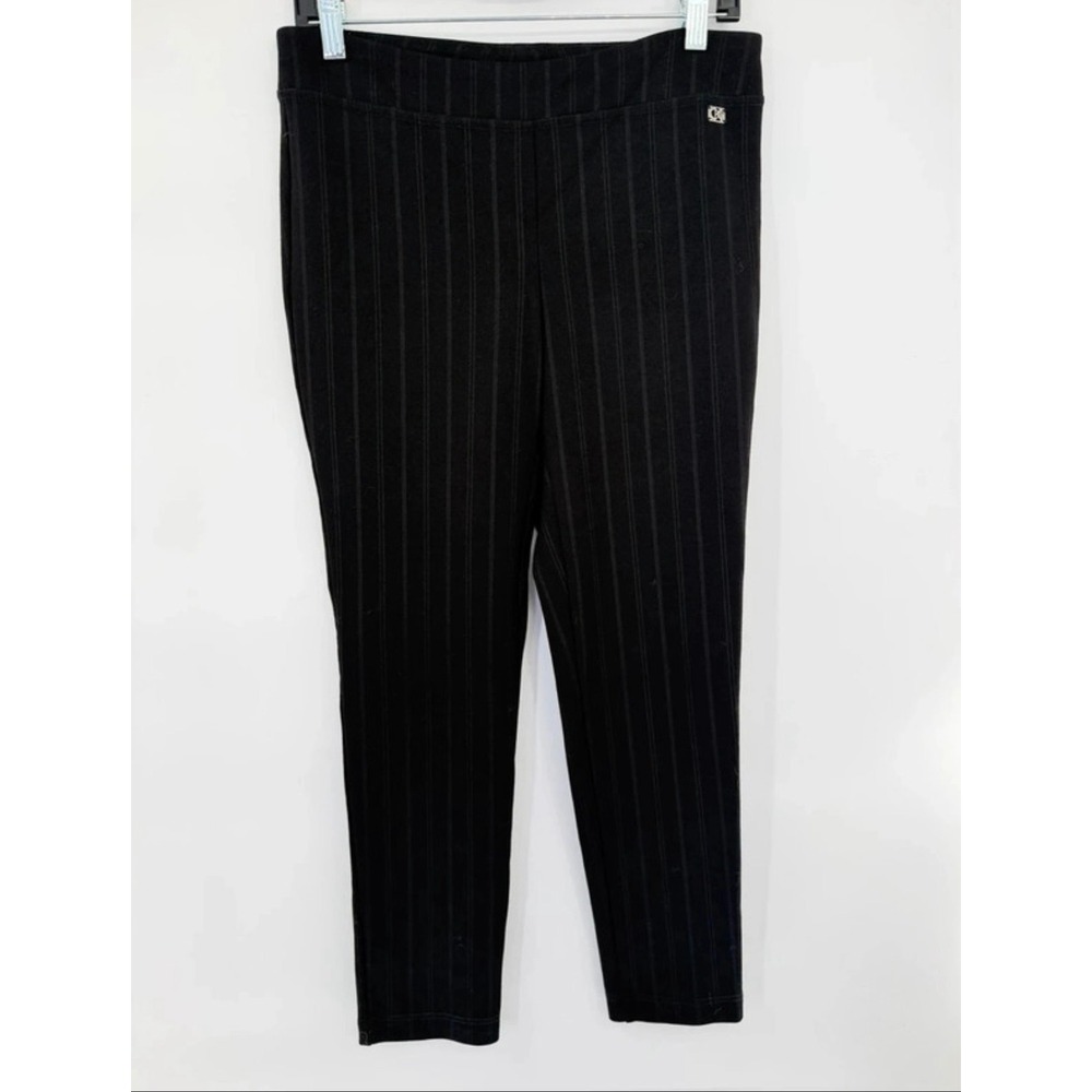 Calvin Klein Womens Black Pinstripe Pull On Leggings Pants Size S
